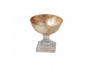 Vaso Madrepérola Dourado c/ Pedestal Vidro D13 cm