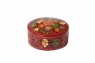 Caixa Redonda Vermelha c/ Pintura Floral D11 cm