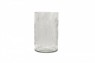 Vaso/Cachepot Cilíndrico em Vidro Transparente Trabalhado  Abacaxi A20XD13 cm