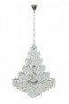 Lustre de Vidro Trabalhado com Pendente em Metal 61X61X74CM