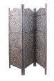 Biombo Madeira Detalhada Vazado Cinza A183xL153 cm