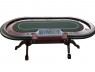 Mesa de Poker Profissional Retro Madeira e Couro 9 lugares