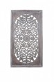 Painel Decorativo em Madeira Talhada Folhagens Cinza 91X50 cm