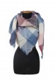 Echarpe Triangular Xadrez Azul e Rosa Acrílico 240x140 cm