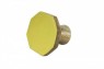 Cabide Octógono Liso Amarelo em  Madeira 7,5 x 8,5 x 6,5 cm