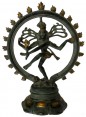 Escultura Indiana Shiva Nataraja c/ Arco em Metal cor Verde 30 cm