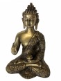 Escultura Indiana Buda em Metal cor Bronze 25 cm