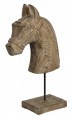 Estátua de Cavalo em Madeira Rústica Natural 23X12X45 cm