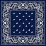 Lenço Bandana Estampado Azul Marinho Algodão 55x55 cm