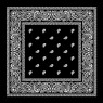Lenço Bandana Estampado Preto Algodão 55x55 cm
