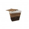 Cesto Quadrado p/ Roupas em Fibra Natural c/ Forro 50X40X50 cm