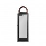 Lanterna Aço Inox Pátina Verde Musgo com Alça de Madeira 20,3X53,3 cm