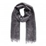 Echarpe Chumbo Estampa Jamavar c/ Franja Viscose Brilhoso 180x50 cm