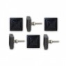 kit 6 puxadores escuro porta concreto/metal 8x5x5cm besha
