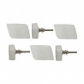 kit 6 Puxadores Mármore Natural com Metal  P8xL4xA4 cm