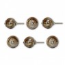 Kit 6 Puxadores Vidro Dourado c/ Acabamento Cromado D4XP8cm