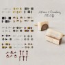 kit 6 puxadores Aldrava Argola Vermelha 9x3x2 cm