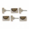 kit 6 Puxadores Acrílico Offwhite 3X3X5CM