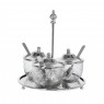 FRASCOS COM TAMPA E COLHER NO SUPORTE PE-7842-D 16,5x16,5x18,5 CM