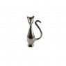 Objeto Decorativo Gato Prateado 4X17X22CM