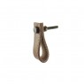 Puxador Decorativo Luxuoso em Couro Marrom c/ Metal 6x2x1 cm