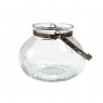 Cachepot em Vidro com Alças de Metal Prata Pequeno A7XD9 cm