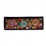 Bolsa em Tecido Preto com Bordado Floral Multicolorido A10xC28 cm