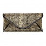 Bolsa PVC Dourada e Preta A13xC28xL5 cm