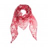 Lenço em Algodão Triangular Vermelho Branco Floral 85x180x95
