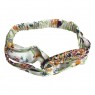 Turbante Algodão Floral Laranja D26 cm