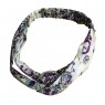 Turbante Algodao Floral Roxo D26CM