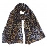 Echarpe Animal Print Onça Amarelo e Marrom Poliéster 180x90 cm