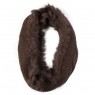 Gola Acrílico com Pele Natural Marrom A39xL26 cm