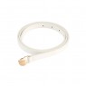 Cinto Branco em Poliuretano c/ Fivela em Metal Dourado C110 cm