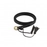 Cinto Fino Preto Poliuretano Fivela Metal Dourado c/ Franja  C110 cm