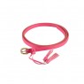 Cinto Fino Rosa Poliuretano Fivela Metal Dourado c/ Franja  C110 cm