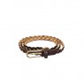 Cinto Trançado Marrom Escuro c/ Dourado  Poliuretano e Metal C113xA2 cm