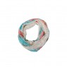 Gola em Poliéster Turquesa Floral com Renda Bege A180x75 cm