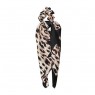 Scrunchie com Lenço em Poliéster para Cabelo Preto Animal Print Leopardo 27x7 cm