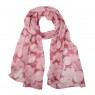 Echarpe Floral Abstrato Magenta/Rose Poliester  180x55 cm