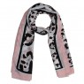 Echarpe Animal Print Onça e Listra Rosa Branco e Preto Poliéster 180x90 cm