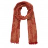 Echarpe Listrada Laranja c/ Mini Pompom Viscose 180x52 cm