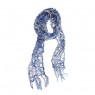 Echarpe Vazada Azul e Branco Viscose 190x10cm