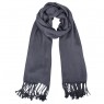 Echarpe Lisa Chumbo c/ Franjas Viscose 100g 160x55 cm