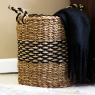 Jg 3 Pcs Cesto Fibra NaturalL Cilindro C/ Alça  45X45CM