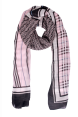 Xale 100% Poliester Mescla Geometrico Rose/ Preto 180X90CM