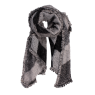 Xale 100%  Acrilico Dupla Face  Pto/Cinza  190X90 CM