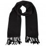 Echarpe Lisa Black/Preta c/ Franjas Viscose 100g 160x55 cm