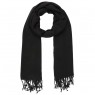 Echarpe Lisa Black/Preto 150g c/ Franja Viscose 180x70 cm