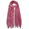 Echarpe Lisa Rosa Antigo 150g c/ Franja Viscose 180x70 cm